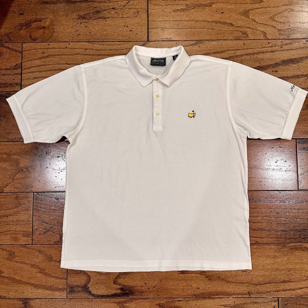 Men's XL White Masters Collection Augusta National Golf Polo Shirt Cotton
